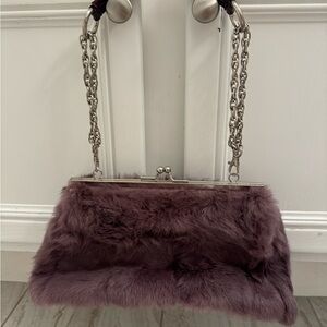 Elegant Purple Fur Chain Bag by Nicole Lee collection